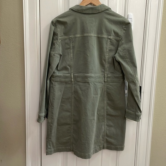 J.JILL DENIM light army green long button down jacket.  S - Picture 7 of 9